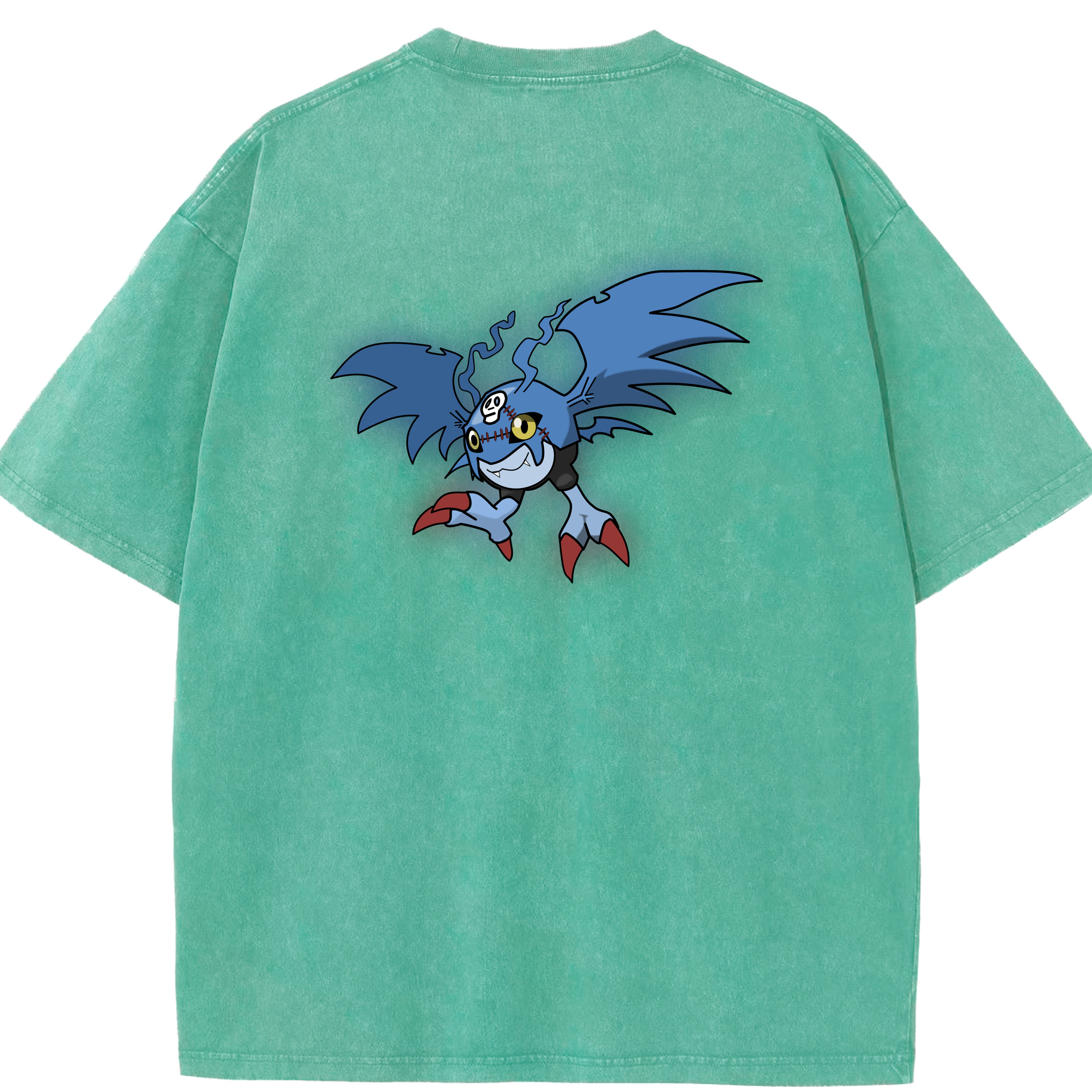 （画像用） Digimon デジタルモンスター/デジモン 綿100% ヴィンテージ風 半袖Tシャツ（背面プリント）